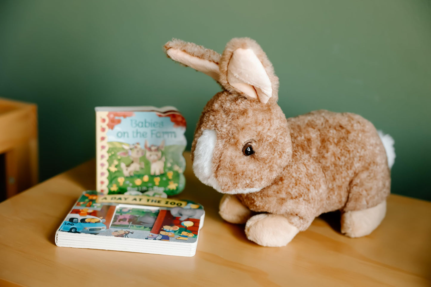 The Petting Zoo Rabbit Stuffed Animal Plushie, Gifts for Kids, Wild Onez Wildlife Animals, Brown Bunny Plush Toy 12 inches