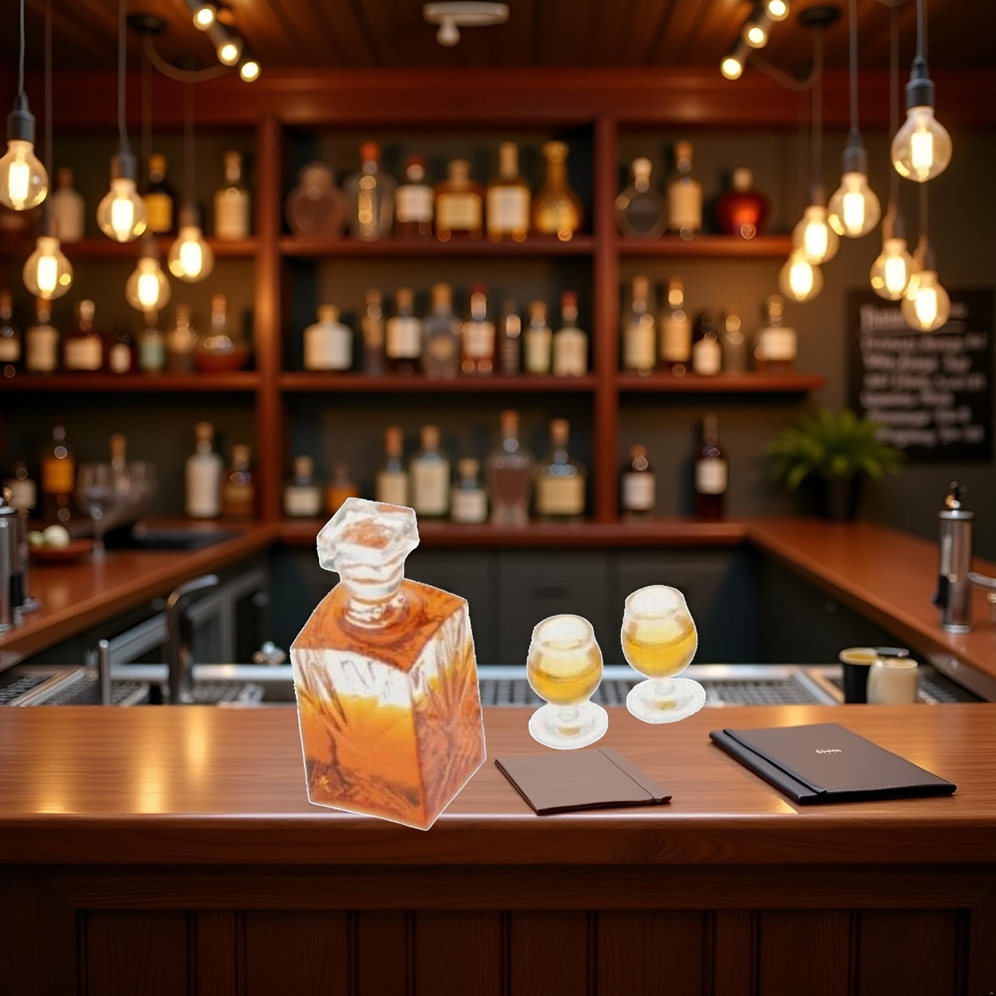 3Pcs 1:12 Scale Dollhouse Miniature Accessories Whiskey Wine Bottle Bar Model Convenient and Nice Accessories