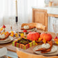 100Pcs Thanksgiving Napkins Fall Disposable Paper Napkins,Fall FriendsGiving Theme with Autumn Leaves & Pumpkins Print, Party Tableware