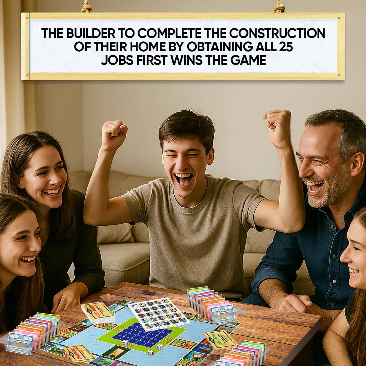 Build-iT Step By Step Board Game. Exciting House Construction Strategy Board Game for Family and Friends