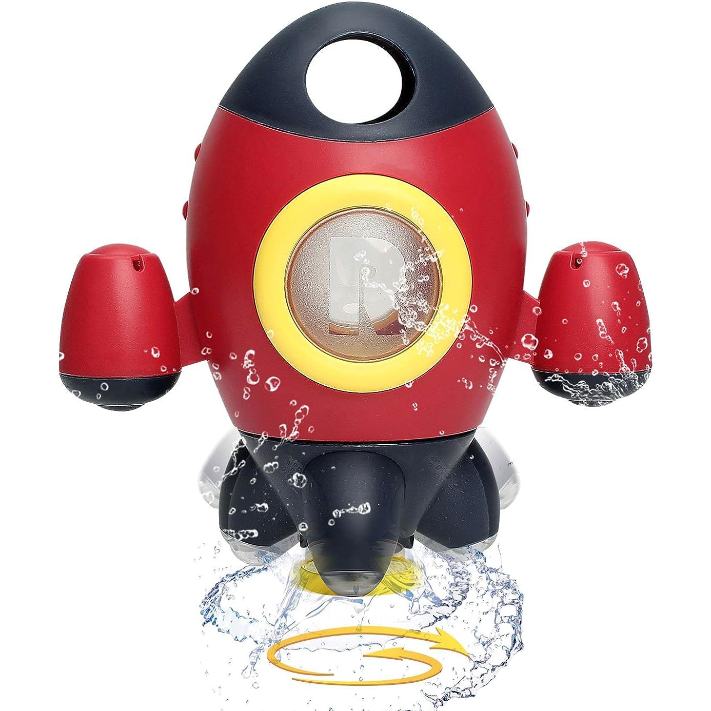 Baby Bath Toys, Space Rocket Shape Bathtub Toys for Toddlers, Spray Water Toys w/ Rotating Fountain, Bathroom Shower Toys for Infants Aged 18 Months 2