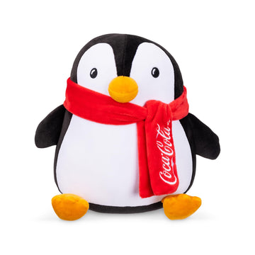 Coca-Cola 9" Penguin with Scarf Snowball Plushies, Soft, Squishy Stuffed Animal, Great Gift for Boy, Girl, Kids & Toddlers for Christmas & Birthdays