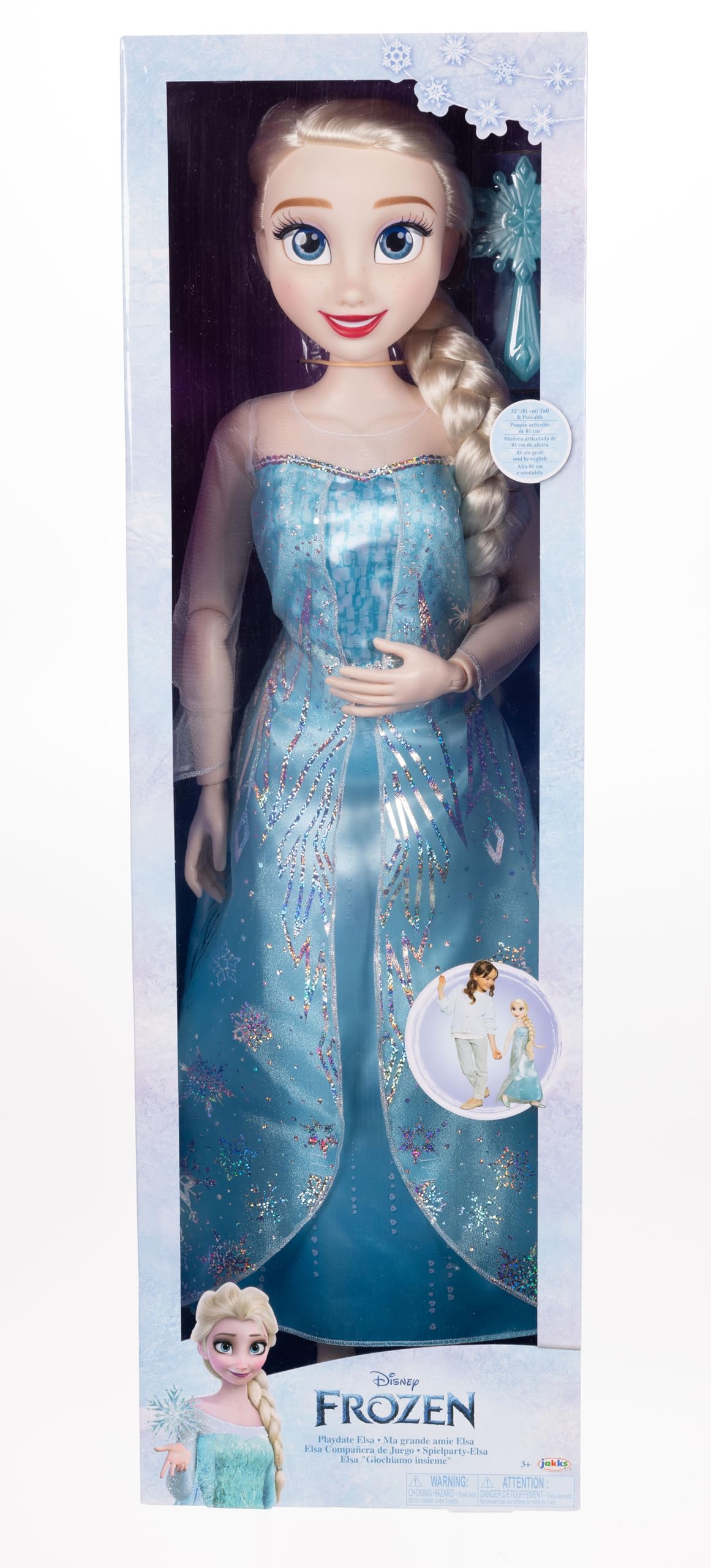 JAKKS Pacific Frozen Playdate Elsa Doll 32 Inches Tall