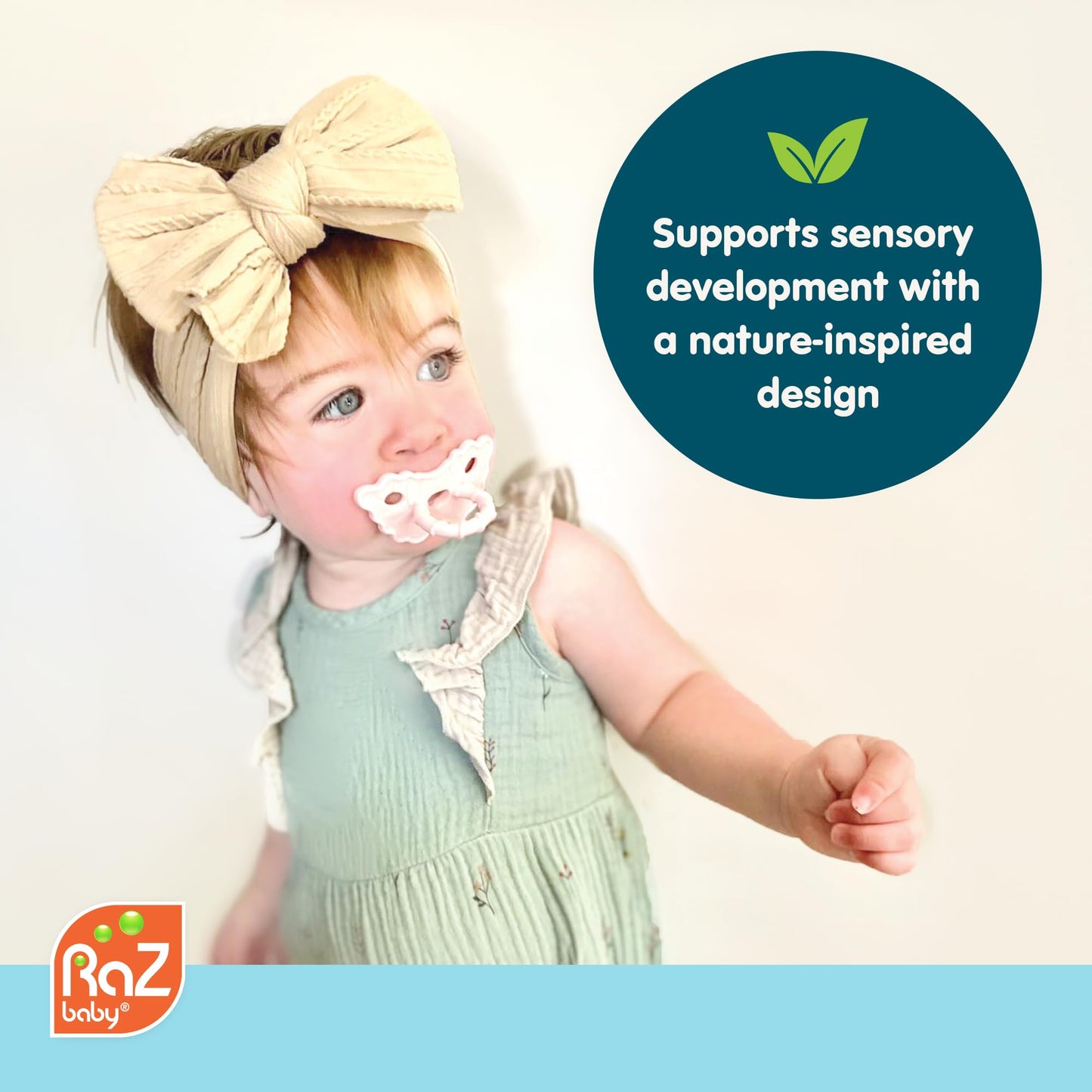RaZbaby RaZberry Silicone Teether Pacifier - Teething Relief for Infants, Food-Grade, BPA-Free, Hands-Free, Natural Berrybumps Fruit Texture
