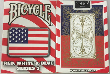 USPC Bicycle Red, White and Blue Series 2 with Rectangle Patch Design Playing Cards