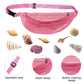 Mesh Beach Bag for kids, Shell Bags for Beach, Fanny Pack Shell Bags for picking up shells for adults with Adjustable Straps for Collecting Seashells