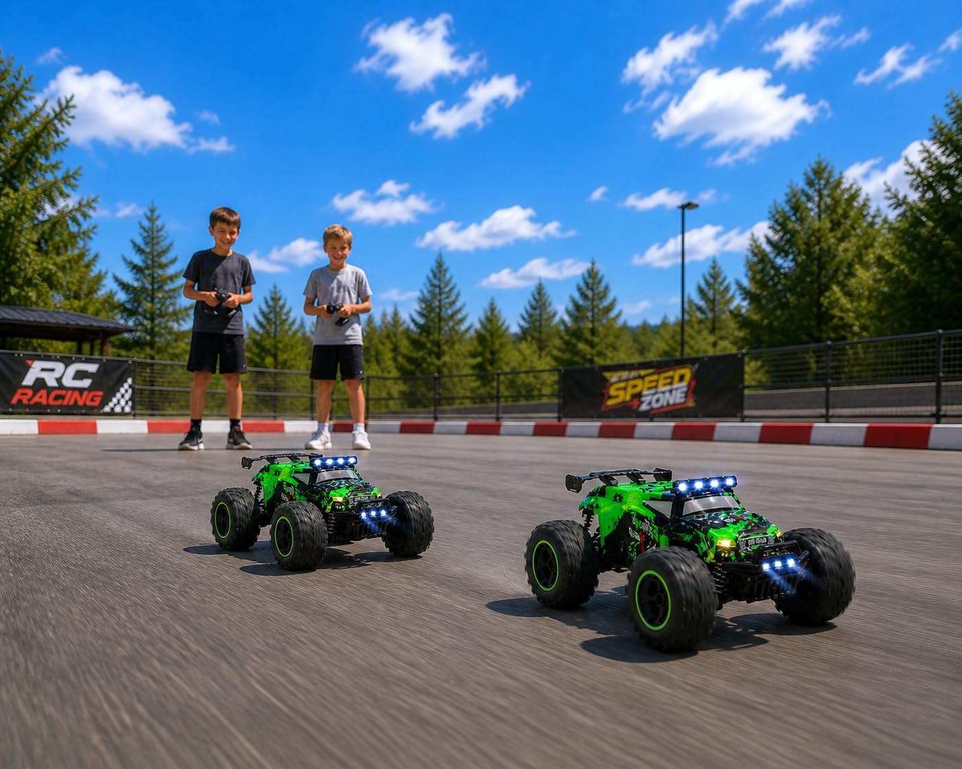 High Speed Xtreme RC Crusher 4WD Monster Truck - 2.4GHz Off-Road Remote Control Car with Lights, Suspension & Large All-Terrain Tires, Up to 8 MPH