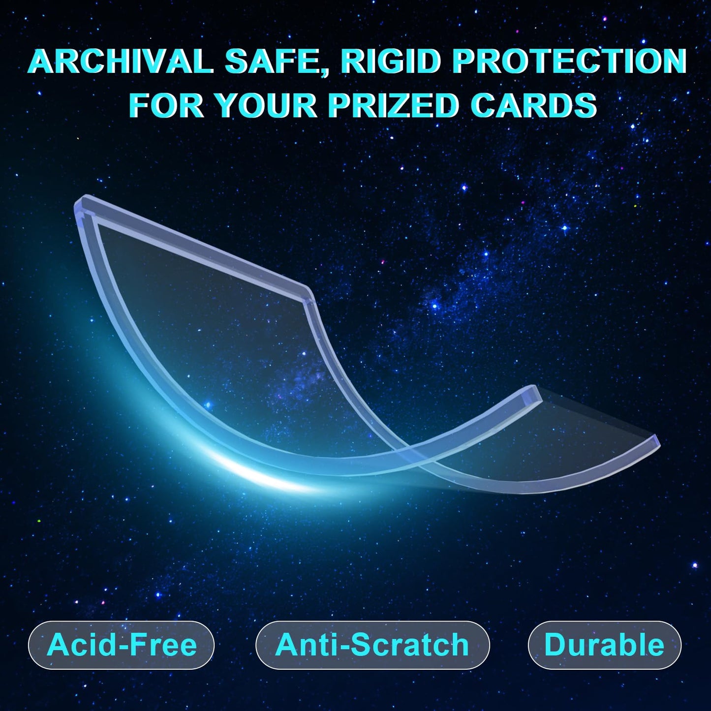200ct Card Sleeves Top Loaders for Cards - Toploads for Cards, 3"x4" Hard Plastic Protectors & Clear Rigid for Trading, Sports, Baseball Cards (100