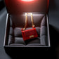 Miniature Red Quilted Handbag for 1:12 & 1:6 Scale Dollhouse, Classic Fashion Purse with Gold Chain, Realistic Diorama Accessory for Adult Collectors