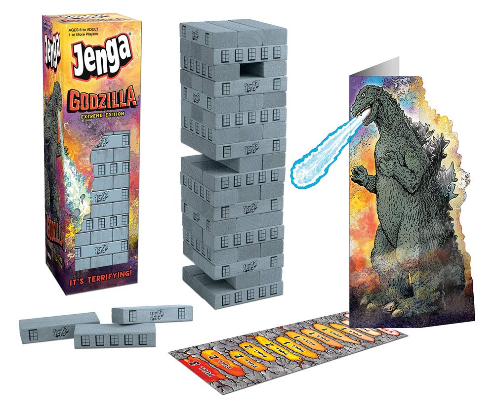 Jenga: Godzilla Extreme Edition | Based on Classic Monster Movie Franchise Godzilla | Collectible Jenga Game | Unique Gameplay Featuring Movable