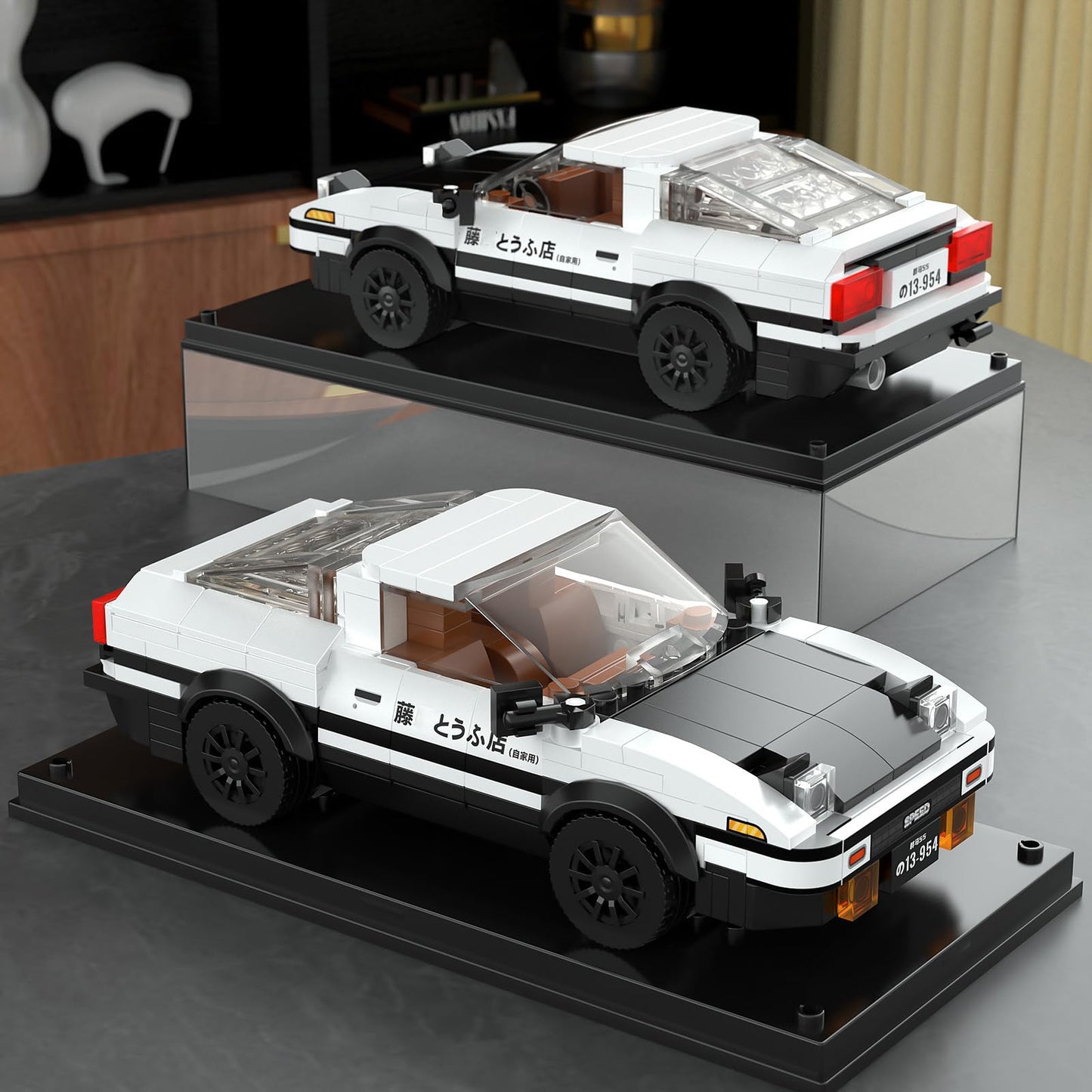 Mould King AE86 Initial D Cars 27013 Building Sets, Speed Champions Model Collectible Kits with Display Case, MOC Race Car for Adults/Teens Age 14+