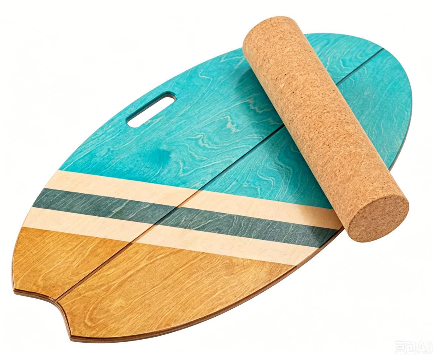 Balance Board Indoor Surfboard Surf Style Home Fitness with Wheel for Exercise, Athletic Training and Board Sports - Fun Workout Equipment