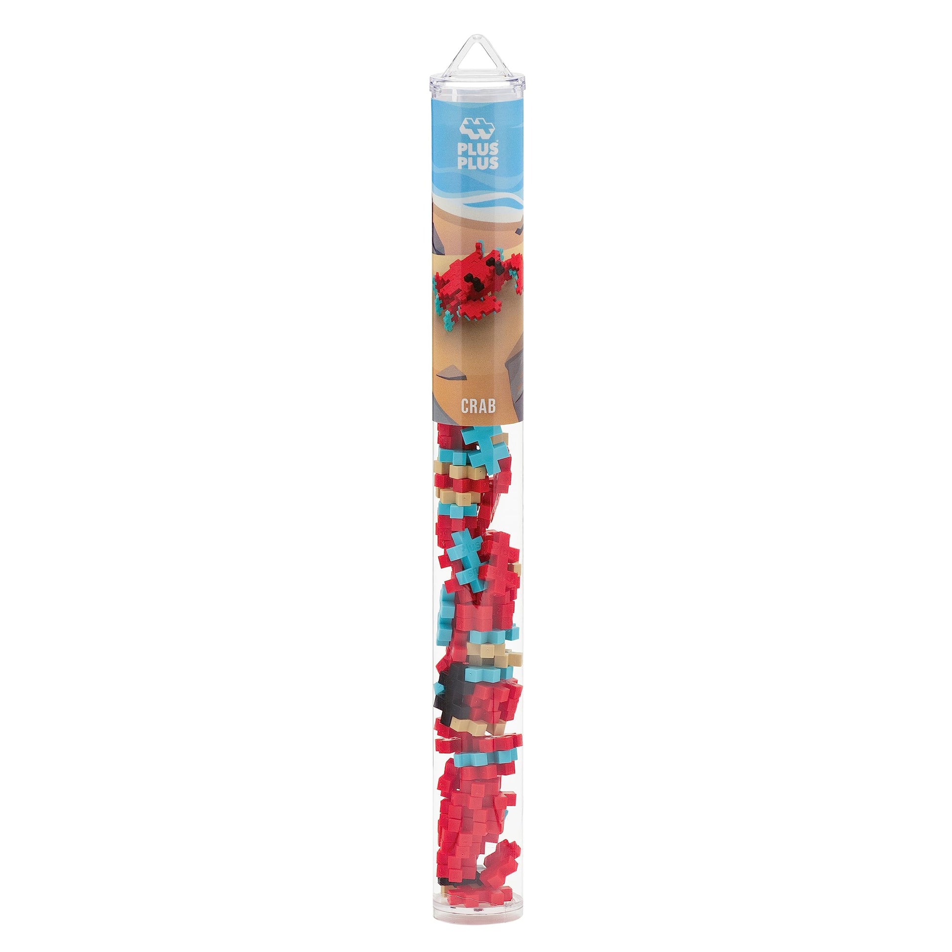 PLUS PLUS Crab - 3D Puzzle Sea Creature Building Block Set, Ocean Animals Figures Tube, Mini Interlocking Pieces - Fun Stem Toys for Kids