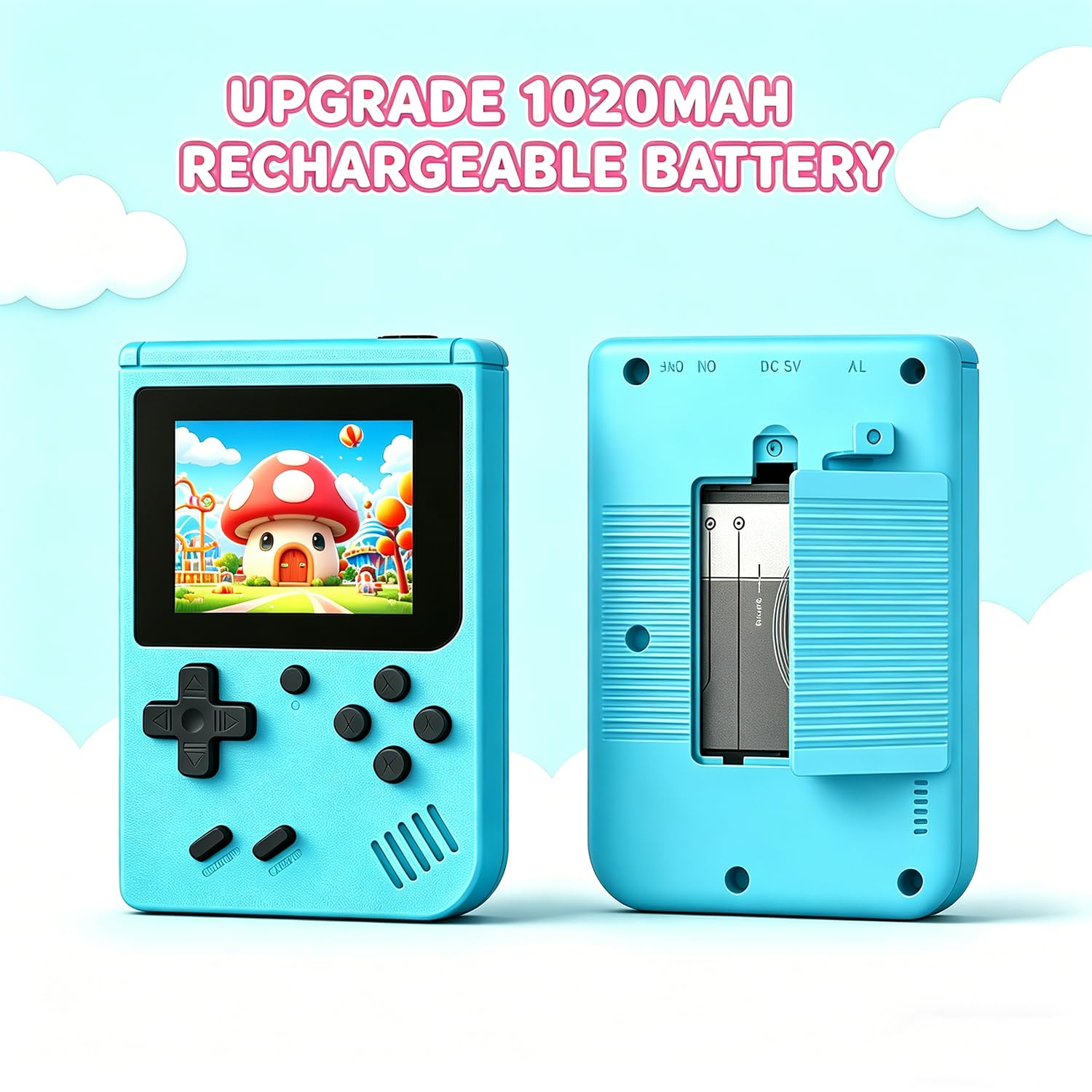Retro Handheld Game Console, Mini Portable Video Game Player Built-in 400 Classic Games, 3.0 Inch IPS Screen, Travel Arcade Gaming Console (Blue)