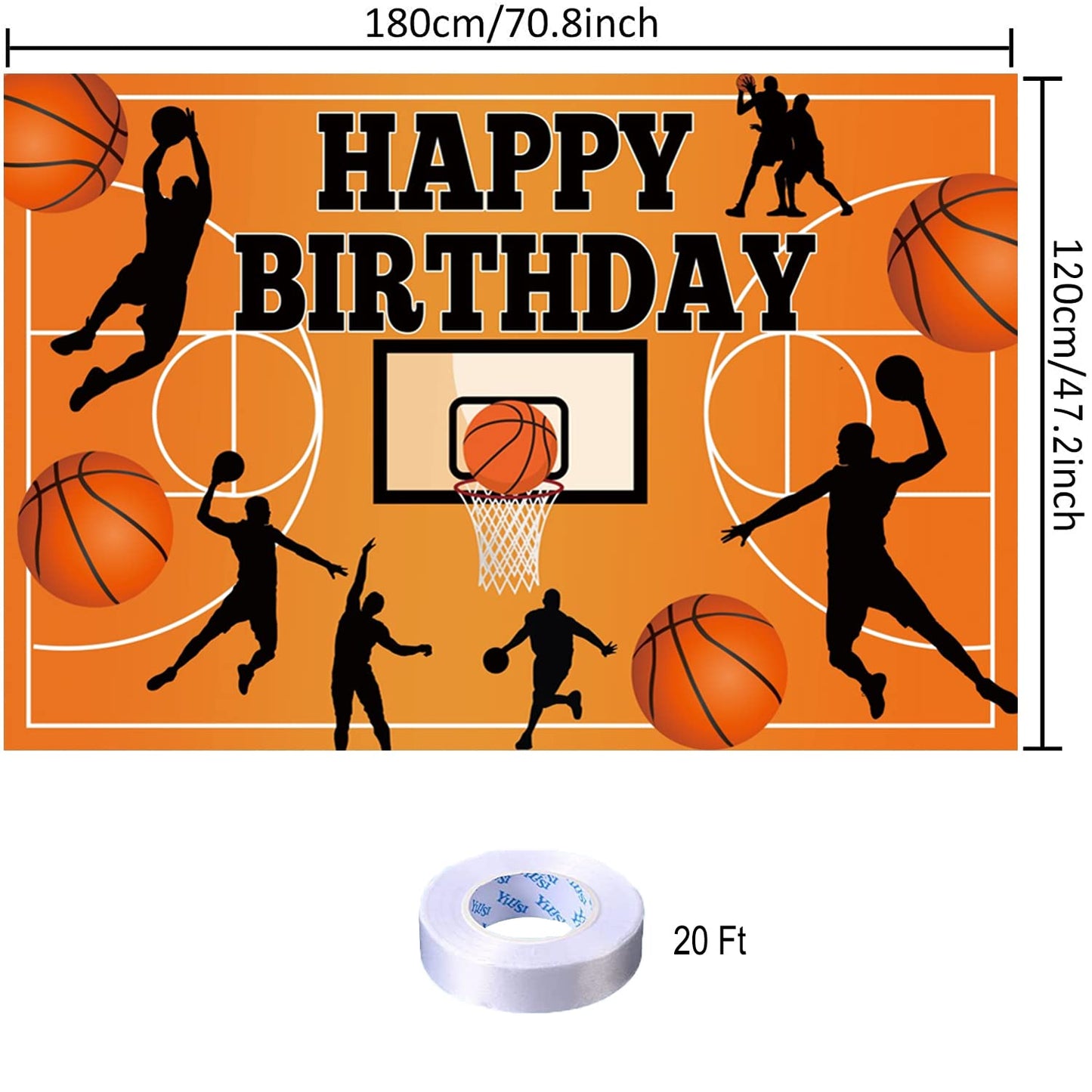 Basketball Themed Birthday Party Decoration Basketball Happy Birthday Backdrop Photo Background Banner Poster for Basketball Party Decorations Party