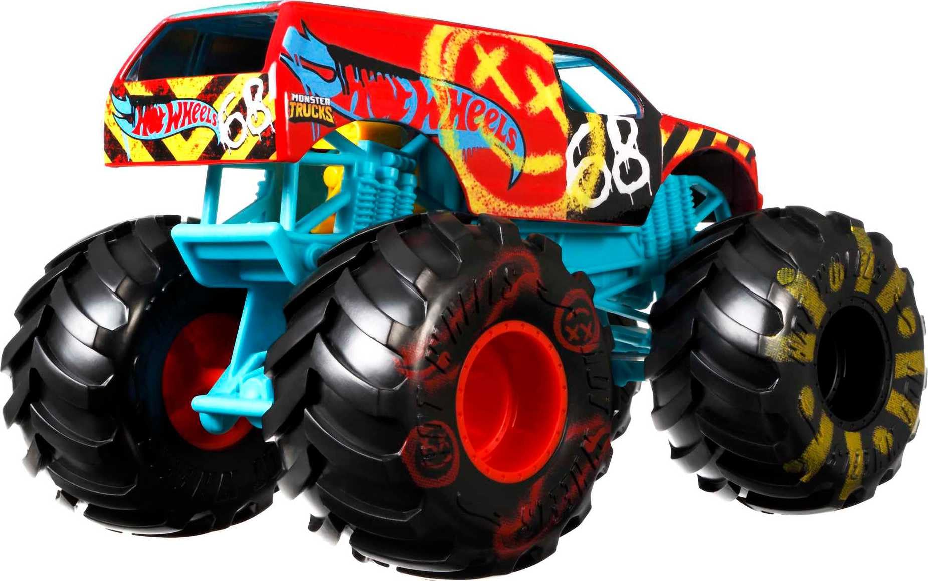 Hot Wheels Monster Truck 1:24 Scale Demo Derby Vehicle with Giant Wheels for Kids Age 3 to 8 Years Old Great Gift Toy Trucks Large Scale