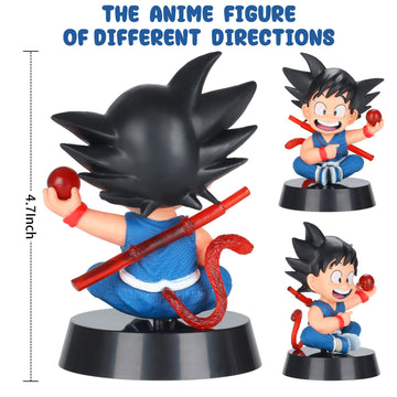 Lenporl DBZ Dragon Ball Action Figure Toys with 1.4 Inch Crystal Stars Dragon Ball and Transparent Base, Goko Action Figure with Gift Box for Birthday