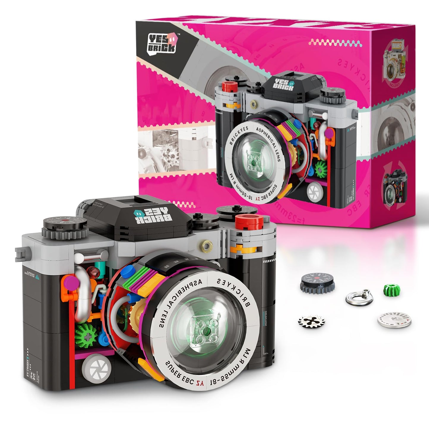 Vziimo Retro Camera Building Set for Adults, Vintage Camera Model Kit, Creative Gifts for Adults, Teens Age 14+, Photography Fans and Vintage