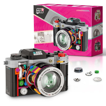 Vziimo Retro Camera Building Set for Adults, Vintage Camera Model Kit, Creative Gifts for Adults, Teens Age 14+, Photography Fans and Vintage