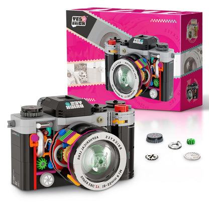 Vziimo Retro Camera Building Set for Adults, Vintage Camera Model Kit, Creative Gifts for Adults, Teens Age 14+, Photography Fans and Vintage