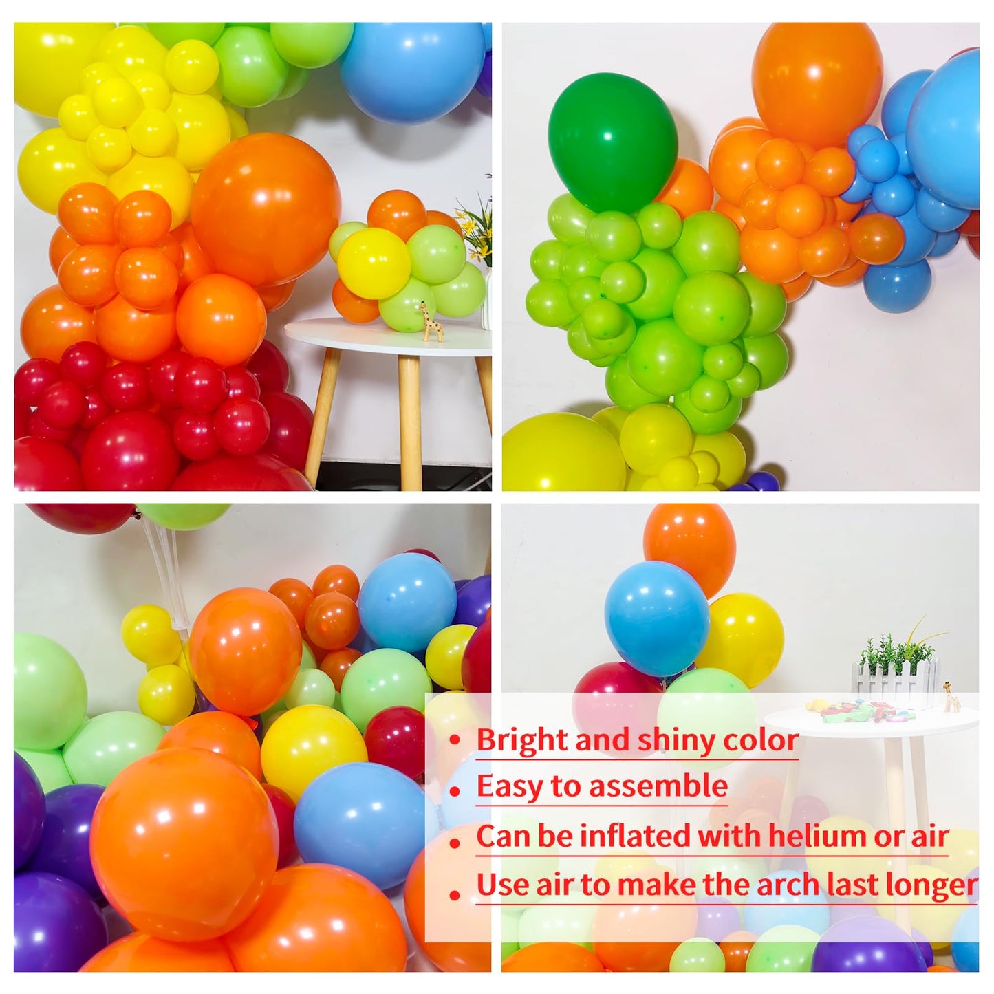 KAWKALSH Rainbow Balloon Arch Kit 111Pcs 18 12 5 Inch Latex Colorful Party Balloons Garland for Birthday Baby Shower Wedding Engagement Anniversary