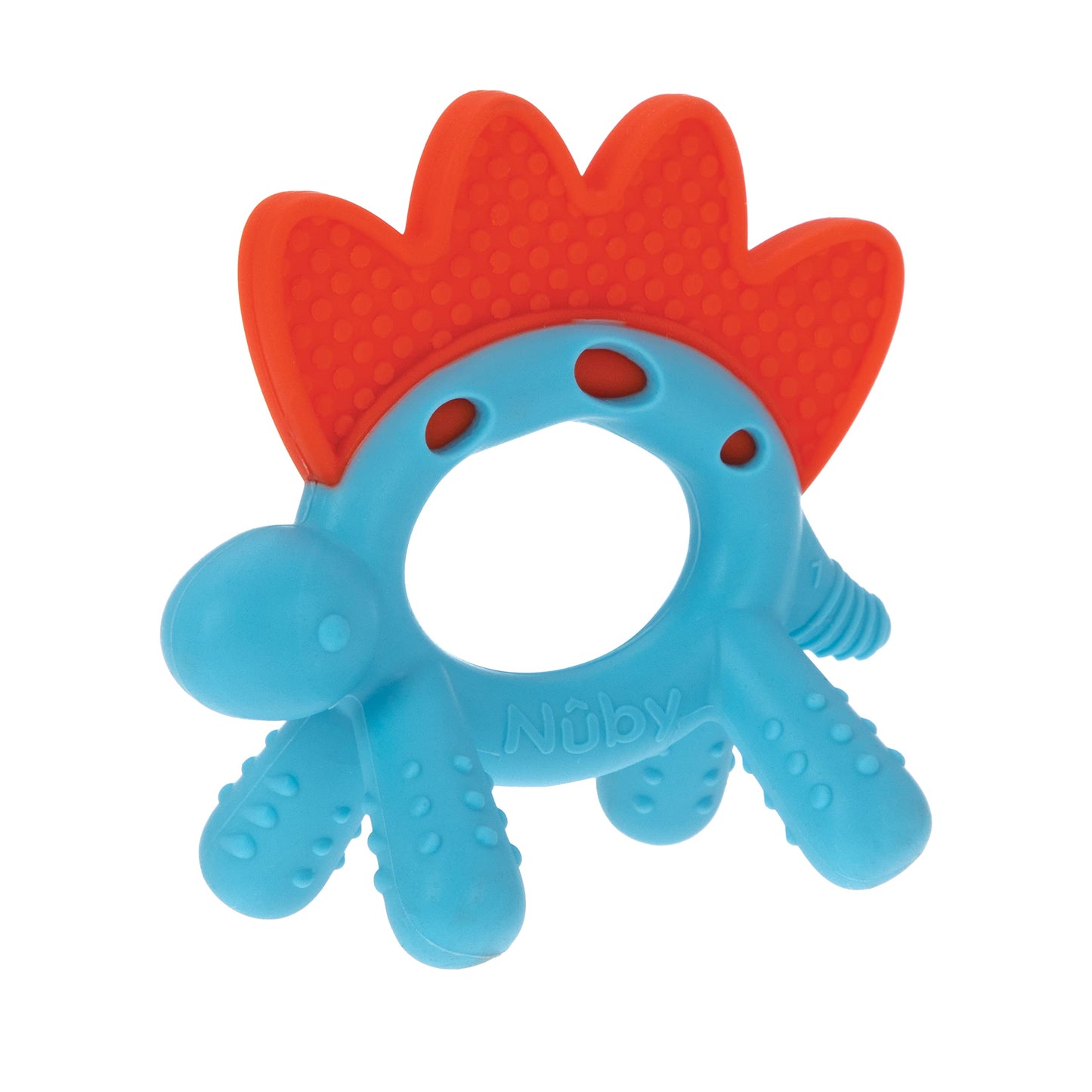 Nuby Geo Zoos Massaging Teether - Baby Teething Toy - Soft Easy Grip - 3+ Months - Dino - Easter Basket Stuffer