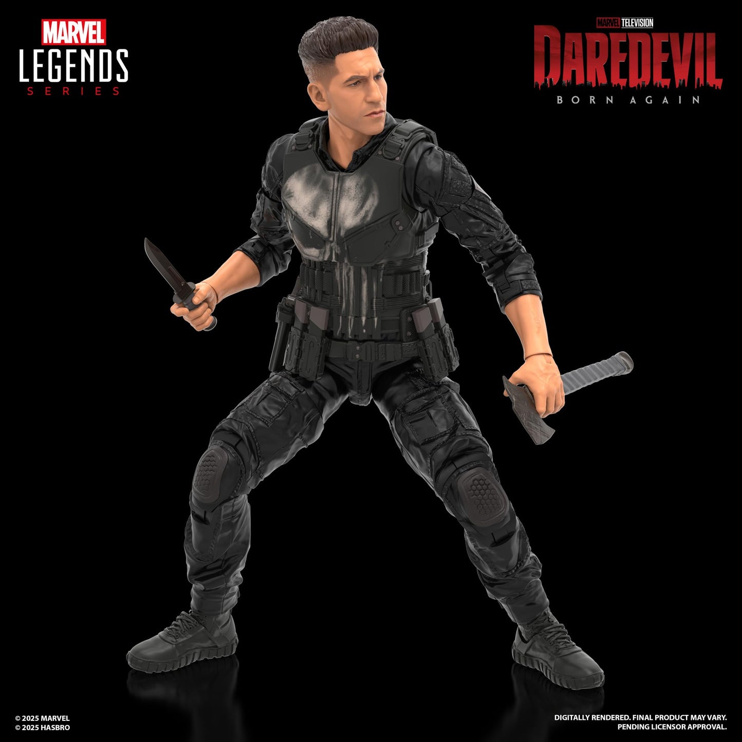 Marvel Legends Born Again Daredevil & Punisher Action Figure Bundle, 6-Inch Fully Articulated Collectible Figures