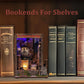 Book Nook Kit,DIY 3D Wooden Miniature Dollhouse Kit Gifts for Adults,The Phantom Chamber Haunted House Booknook with LED Light