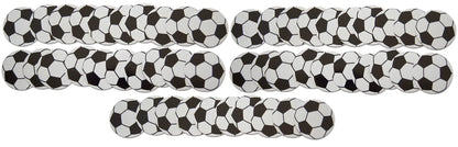 Novel Merk Soccer Sports Ball Vinyl Stickers - 2” Round Individual Decals for Laptop, Water Bottle, Phone, Party Favors, & Decor - Adheres to Clean