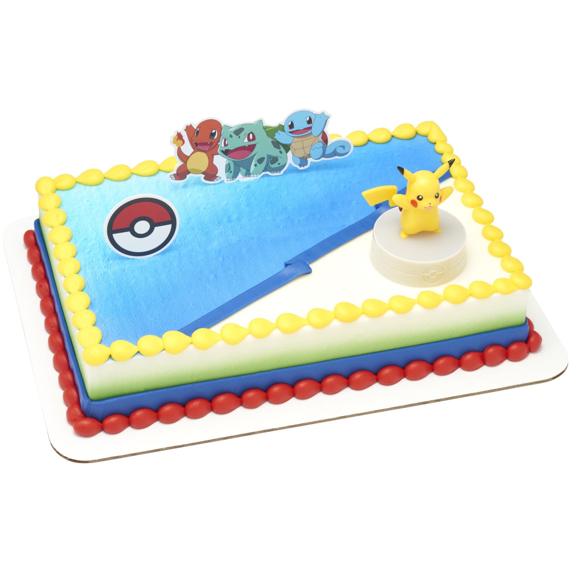 DecoSet® Pokémon Light Up Pikachu Cake Topper, 3 Piece Decoration Set, Birthday Decorations For All Size and Shape Cakes | For Birthday
