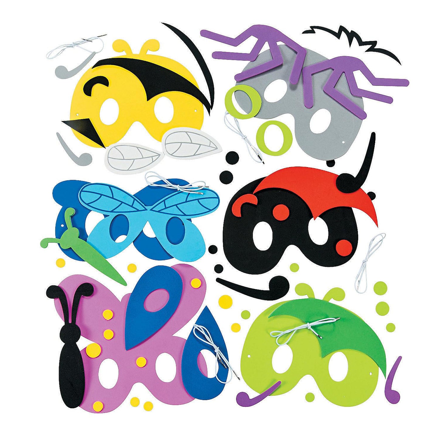 Fun Express Bug Mask Craft Kit - Party Favors for Kids 8-12 | Arts and Crafts for Kids 4-6 | Bulk Classroom Gifts for Students | Makes 48 Animal Masks