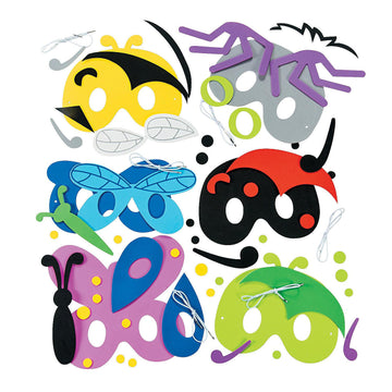 Fun Express Bug Mask Craft Kit - Party Favors for Kids 8-12 | Arts and Crafts for Kids 4-6 | Bulk Classroom Gifts for Students | Makes 48 Animal Masks