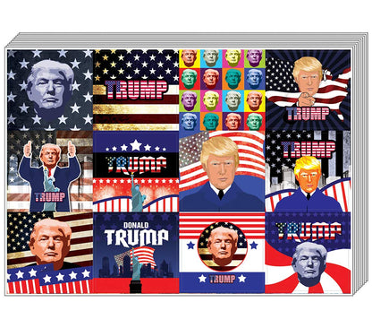 Creanoso Trump President Collectors Stickers (10-Sheet) Total 120 pcs (10 x 12pcs) Waterproof Self-Adhesive Decals for Laptops, Water Bottles