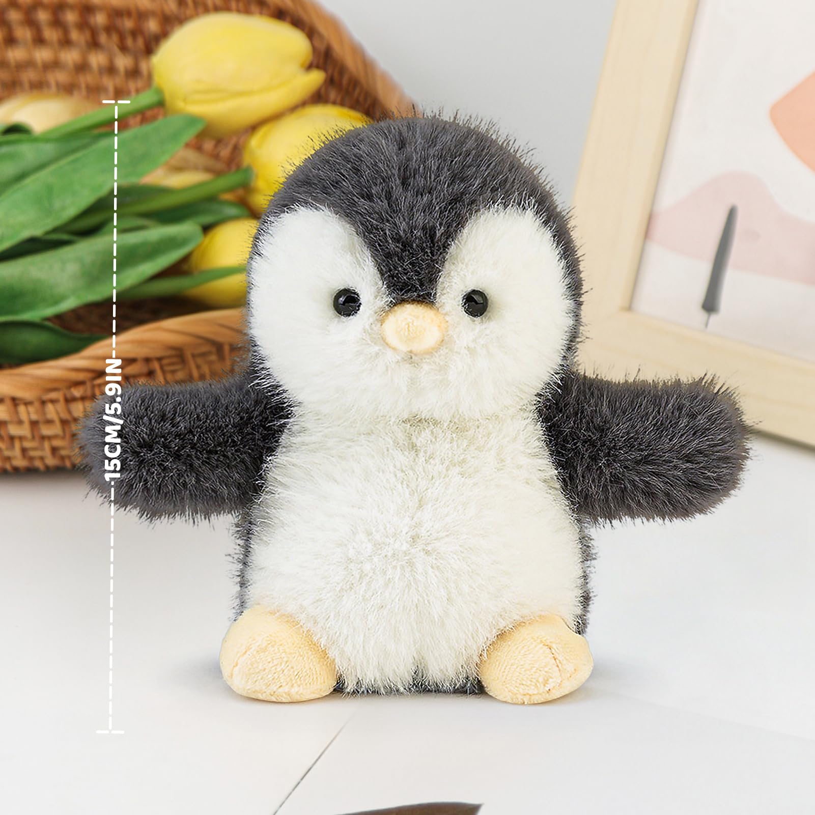 ABEARCAR Cute Penguin Plush Soft Stuffed Animals 6" Soft Penguin Stuffed Plushies Pillow Birthday Christmas Valentine's Day Gifts for Kids Girlfriend