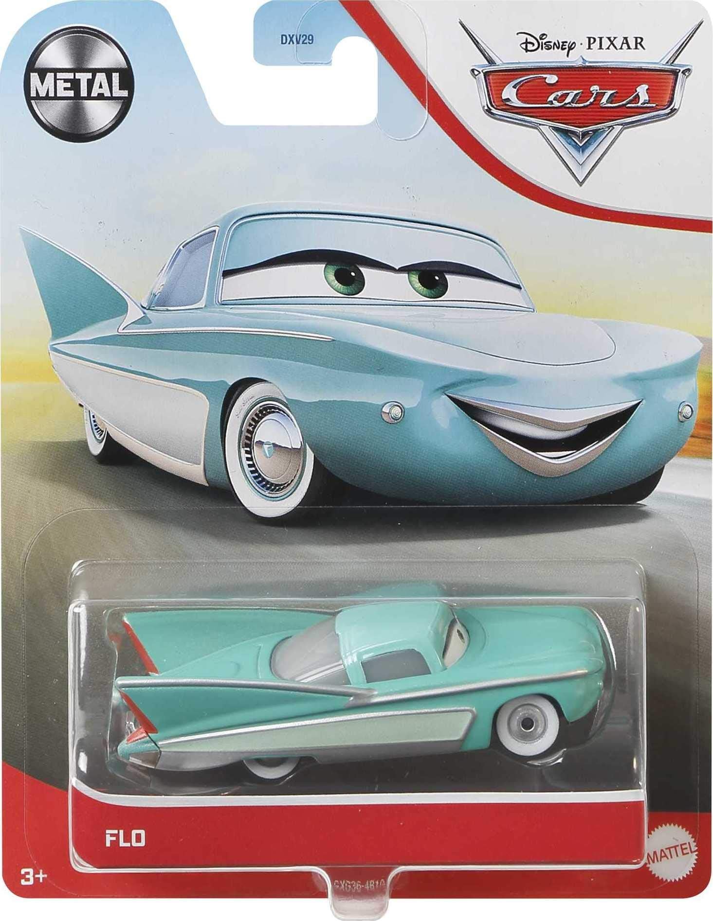 Disney Cars Toys Flo, Miniature, Collectible Racecar Automobile Toys Based on Cars Movies, for Kids Age 3 and Older, Multicolor