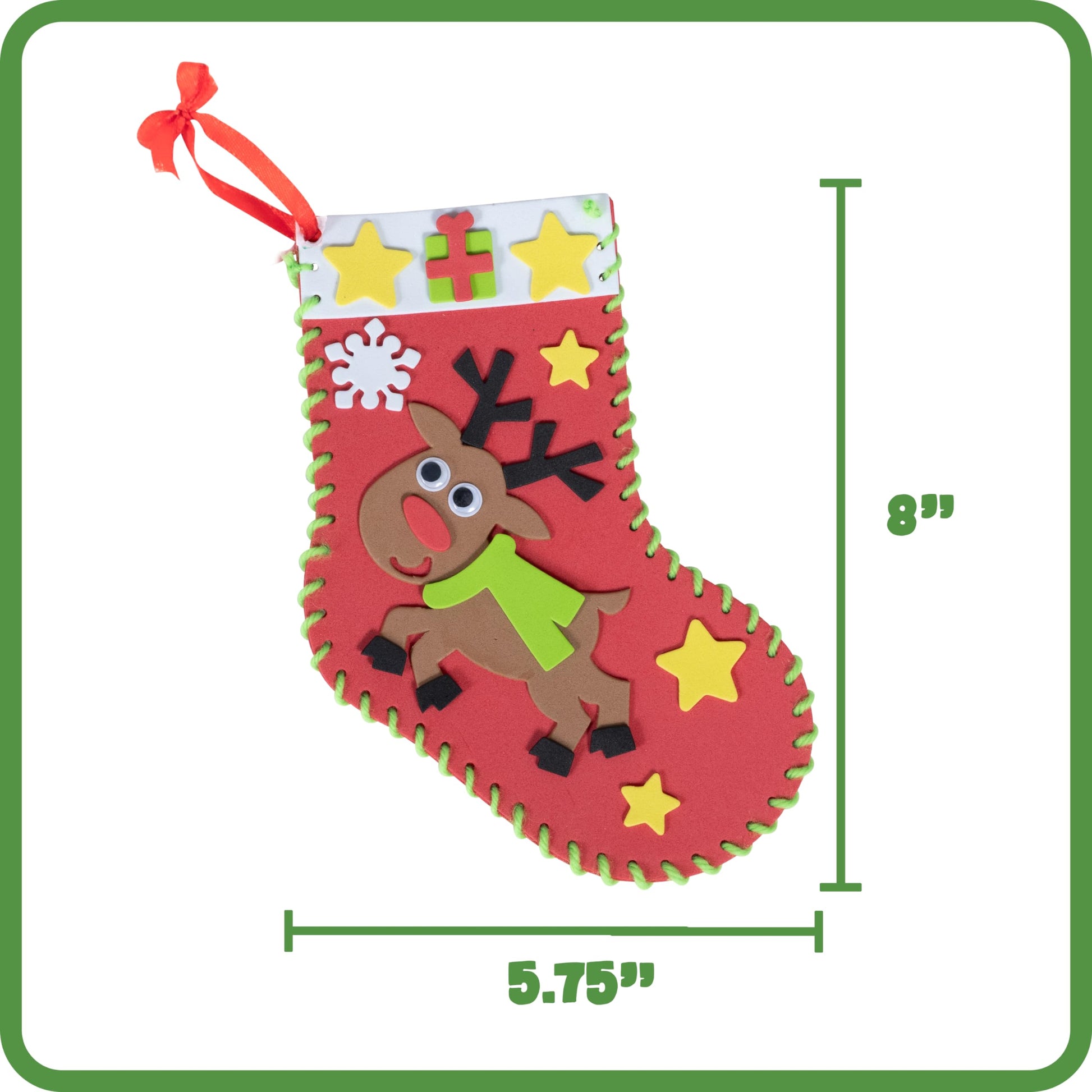 READY 2 LEARN Create Your Own Christmas Stockings | Foam | Set of 4 | Christmas Tree Ornaments | Holiday Decorations for Home | All Materials Included