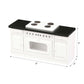 Wooden Dollhouse Kitchen Stove, Mini White Oven with Burners and Range, 1:12 Scale Cabinet Furniture for 6 Inch Dolls, White Farmhouse