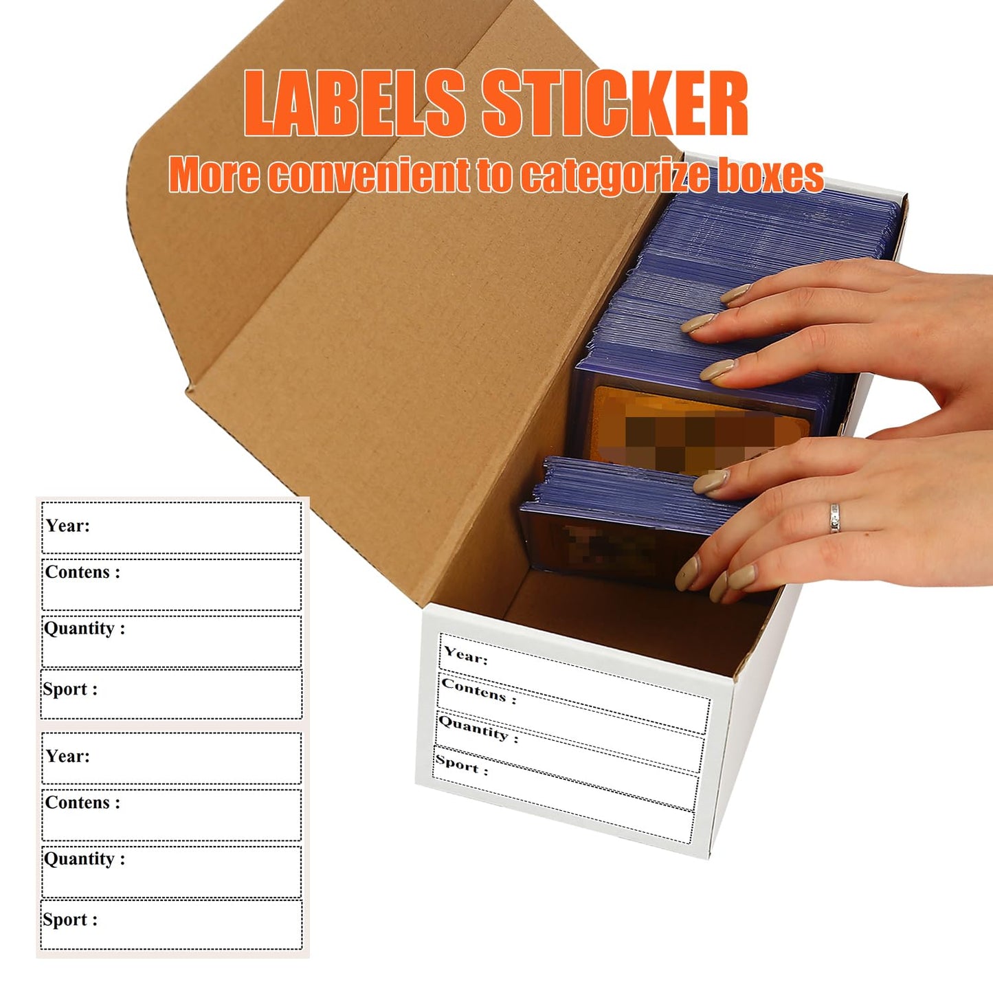 EBOAUSI 4-Pack • 3200-Count Trading/Gaming Card Box - Fits Toploaders & Sports Cards - Heavy-Duty Cardboard Organizer