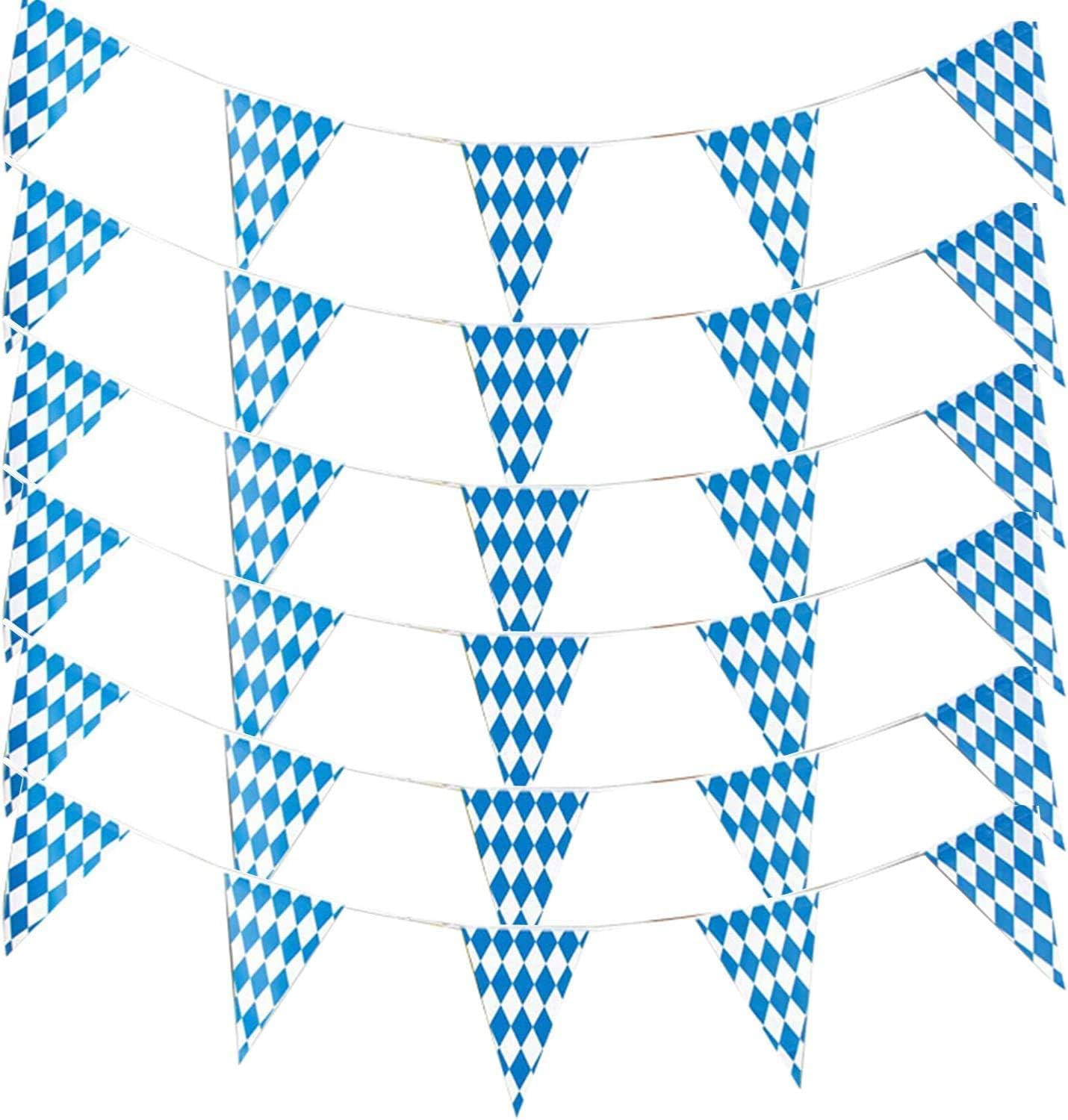 Alpurple 197 Feet Oktoberfest Bavarian Flag - 6 Packs Pennant Banner for German Themed Party Decorations