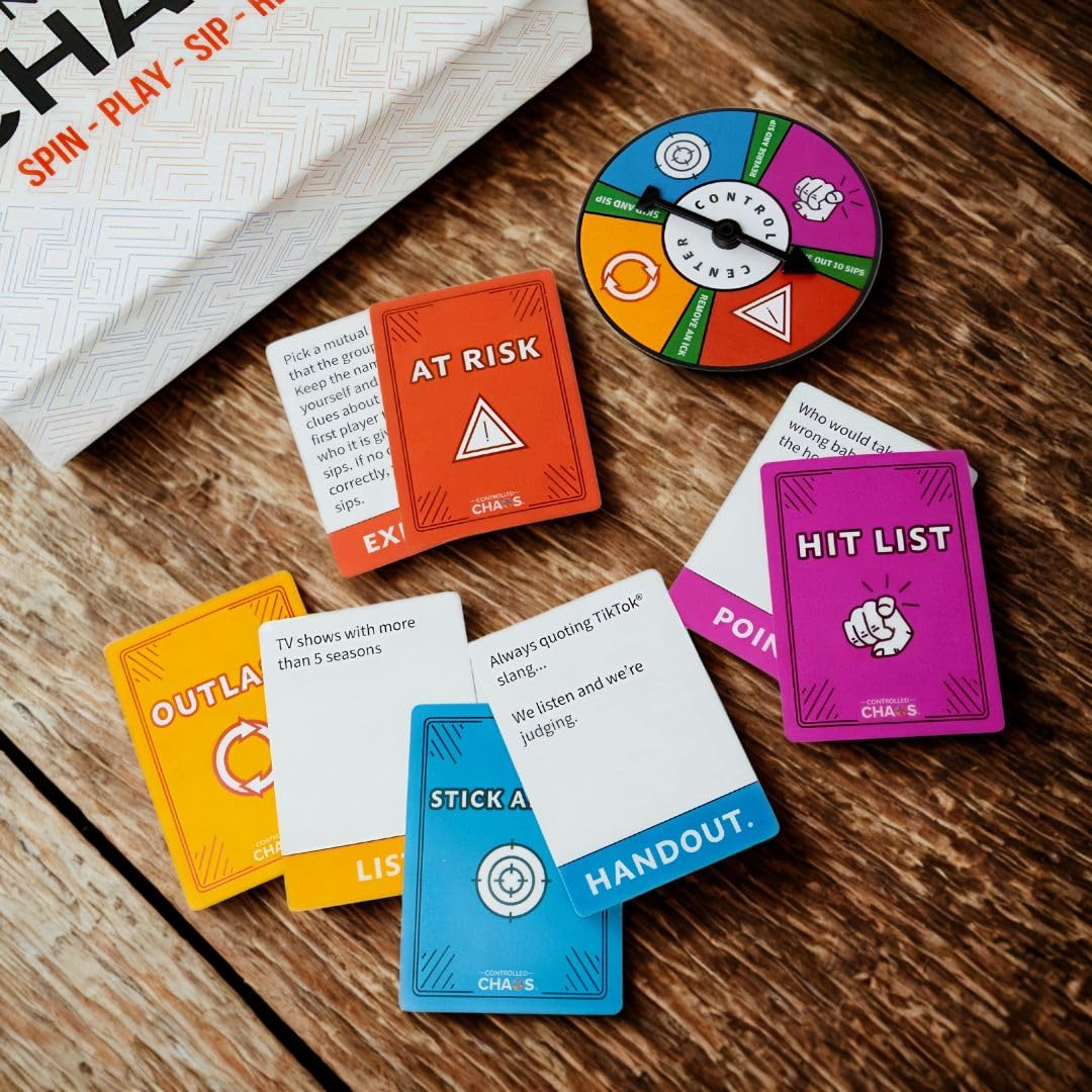CONTROLLED CHAOS - The Ultimate Adult Party Card Game | 4 Decks in 1 with 250+ Roasts and Challenges That Will Get You Drinking | Great for Game