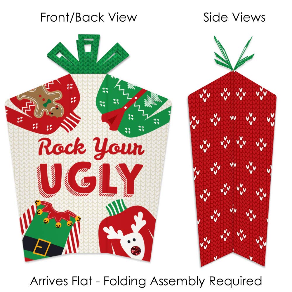 Big Dot of Happiness Ugly Sweater - Table Decorations - Holiday and Christmas Party Fold and Flare Centerpieces - 10 Count