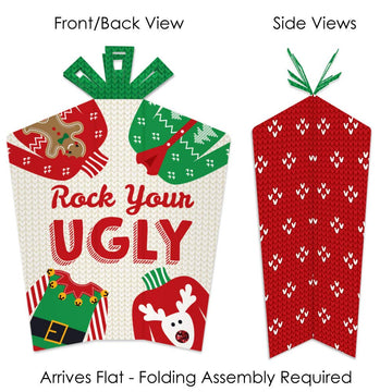 Big Dot of Happiness Ugly Sweater - Table Decorations - Holiday and Christmas Party Fold and Flare Centerpieces - 10 Count