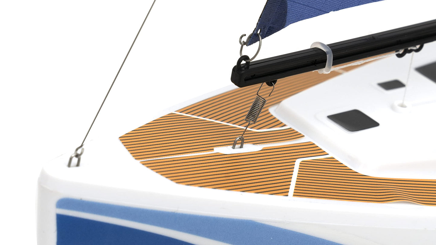 PLAYSTEAM Voyager 280 2.4GHz RC Motor Powered Sailboat in Blue - 17.5" Tall