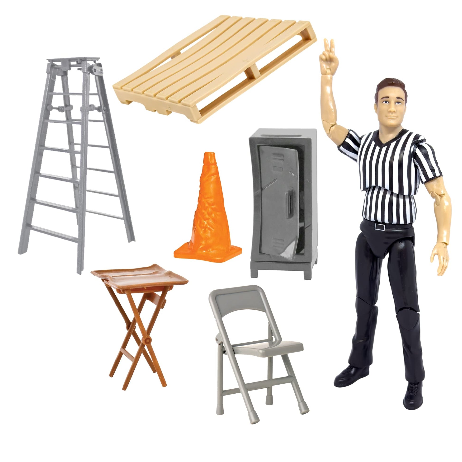 Wrestling Referee Action Figure & Accessory Set for Wrestling Action Figures