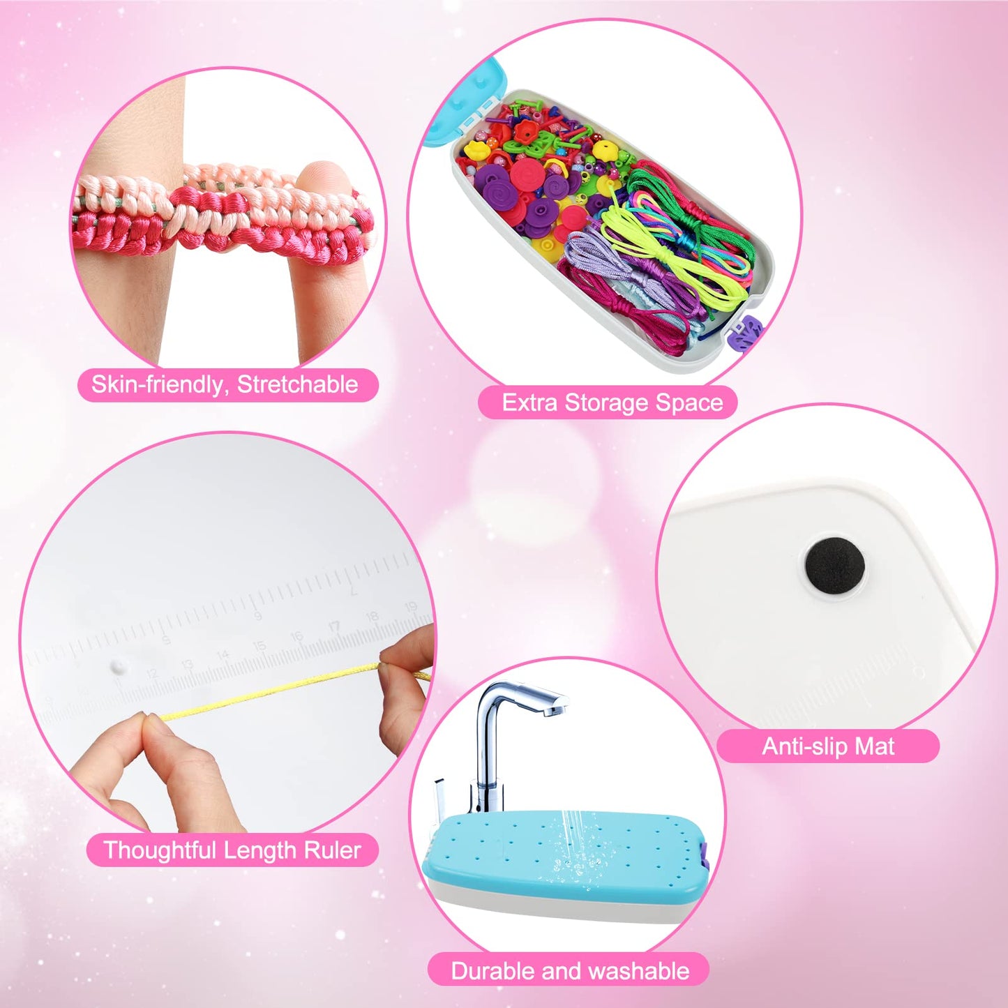 Friendship Bracelet Making Kit for Teen Girls - Arts and Crafts Ideas for Kids Age 6 7 8 9 10-12, DIY Handmade Toys for Birthday Christmas Gifts