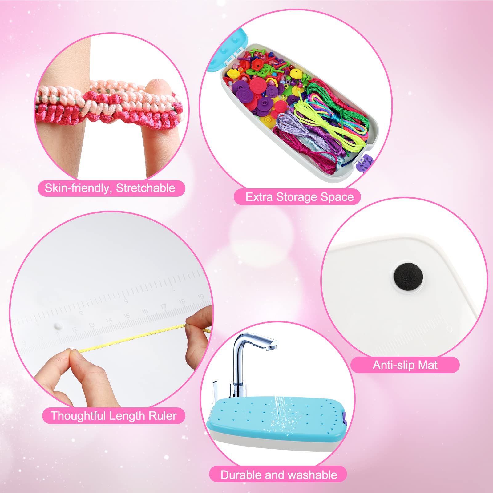Friendship Bracelet Making Kit for Teen Girls - Arts and Crafts Ideas for Kids Age 6 7 8 9 10-12, DIY Handmade Toys for Birthday Christmas Gifts
