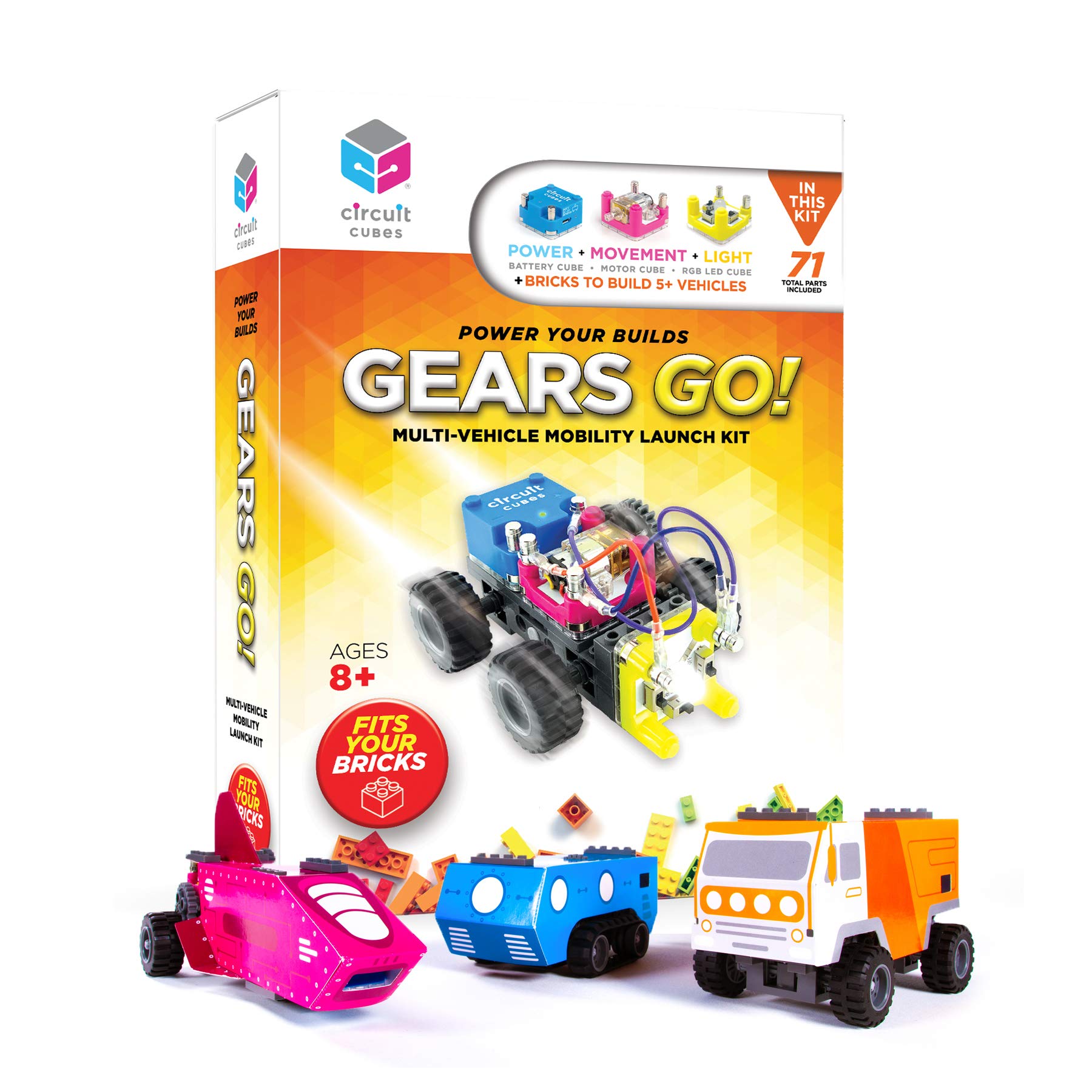 Circuit Cubes Gears GO! Multi-Vehicle Mobility Launch Engineering STEM Kit