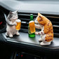 Cat Car Dashboard Decor for Men Women, Funny Cute Cats Desk Figurine Car Interior Dashboard Decoration Accessories - Mini Resin Dollhouse Simulated