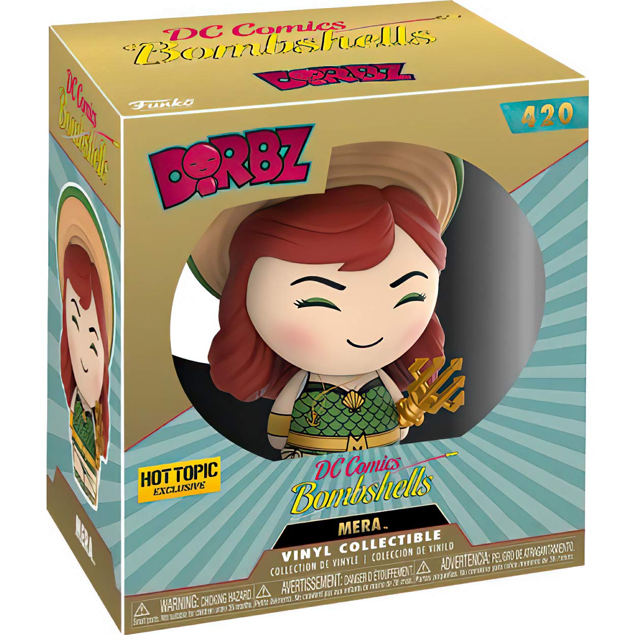Mera (Hot Topic 5000pcs Exc): Funk o Dorbz Vinyl Figure Bundle with 1 D .C . Trading Card (420-22472)