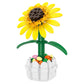 Brickcraft Bricktanicals Yellow Sunflower in Picket Fence Pot Brick Building Set, 213 Piece Botanical Flower Model, Ages 8 Plus, Collectible Build